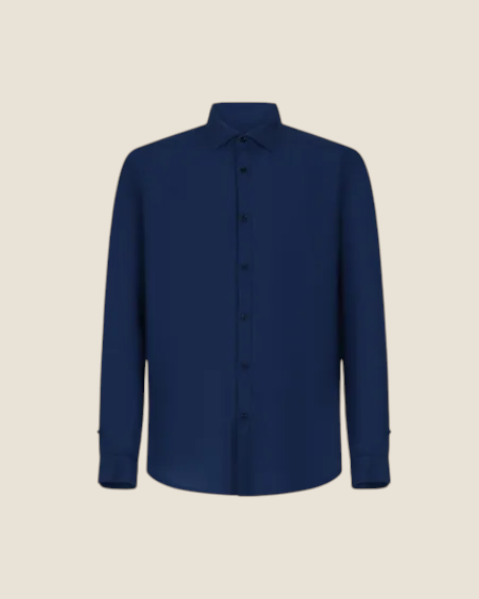 Camicia a maniche lunghe Madison Shop blu cobalto in misto lino e cotone con classico collo francese