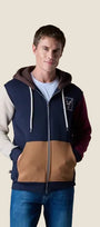 Felpa con Cappuccio e Zip 4 Color Block