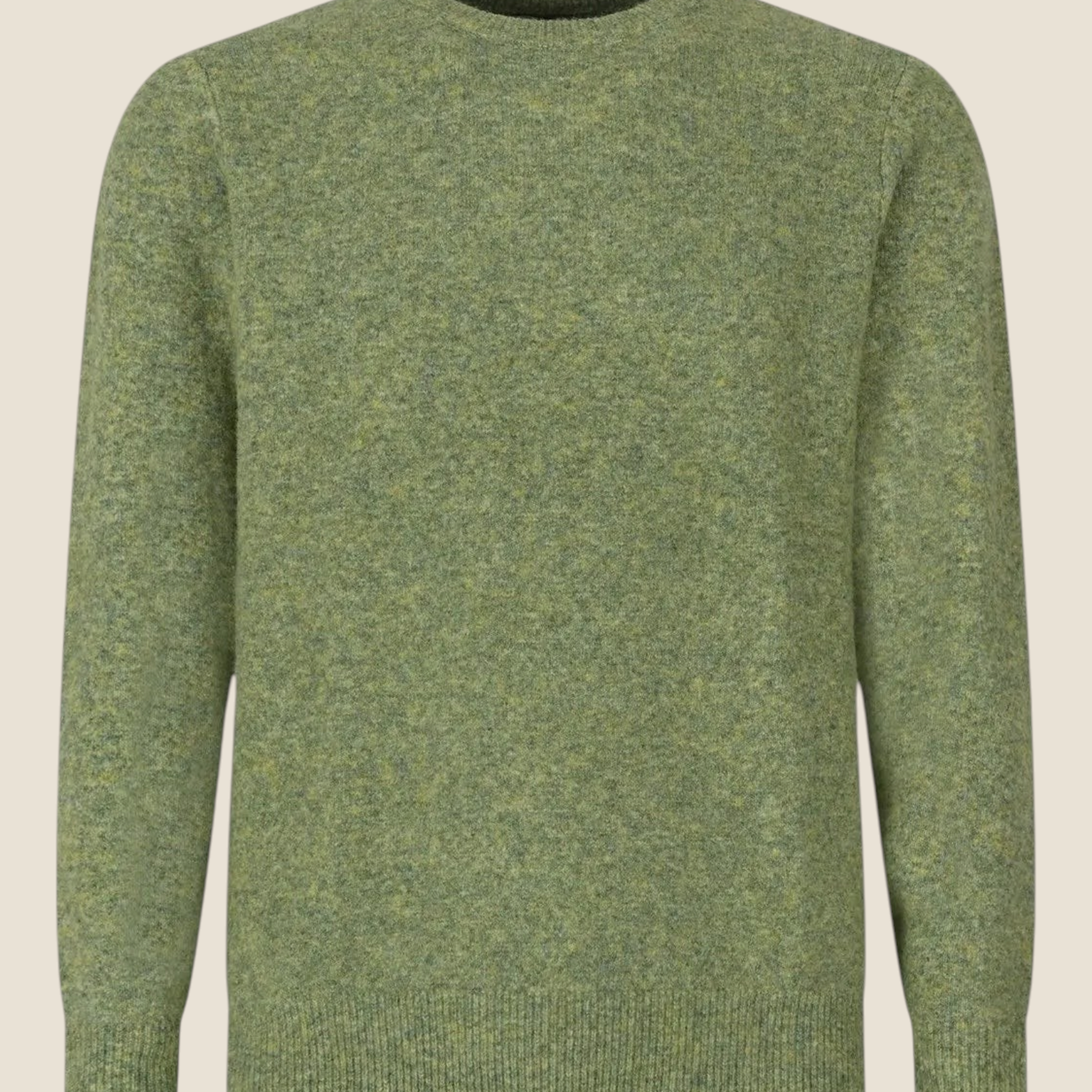 Maglione girocollo Madison Shop in misto lana verde oliva con texture morbida e polsini a costine