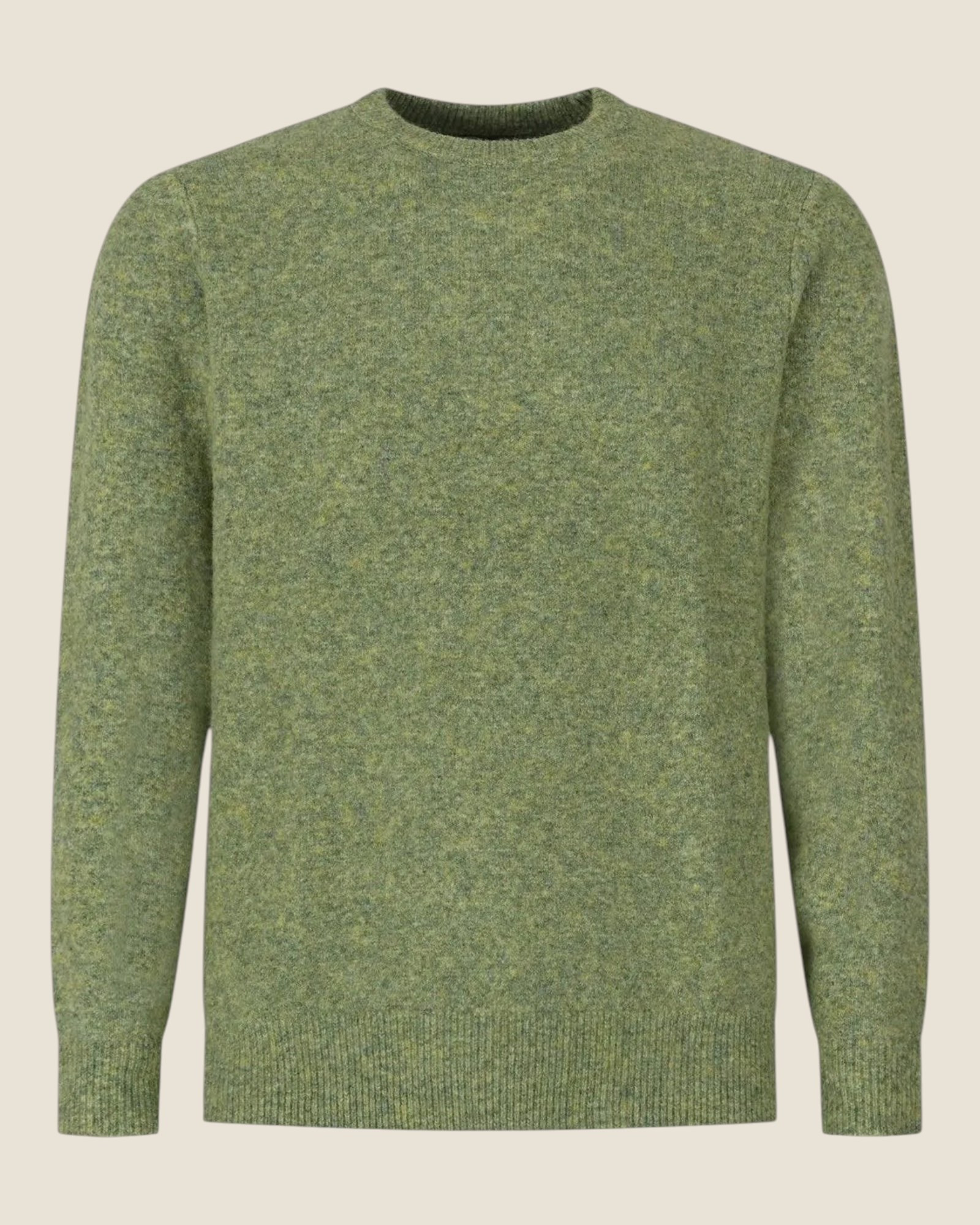 Maglione girocollo Madison Shop in misto lana verde oliva con texture morbida e polsini a costine