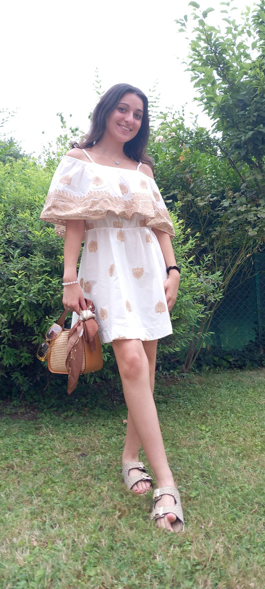 Dixie-Mini abito astratto con top e gonna a balze