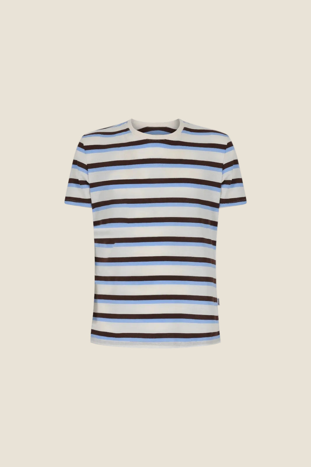 Over/D - T-Shirt M/M Paricollo a Righe