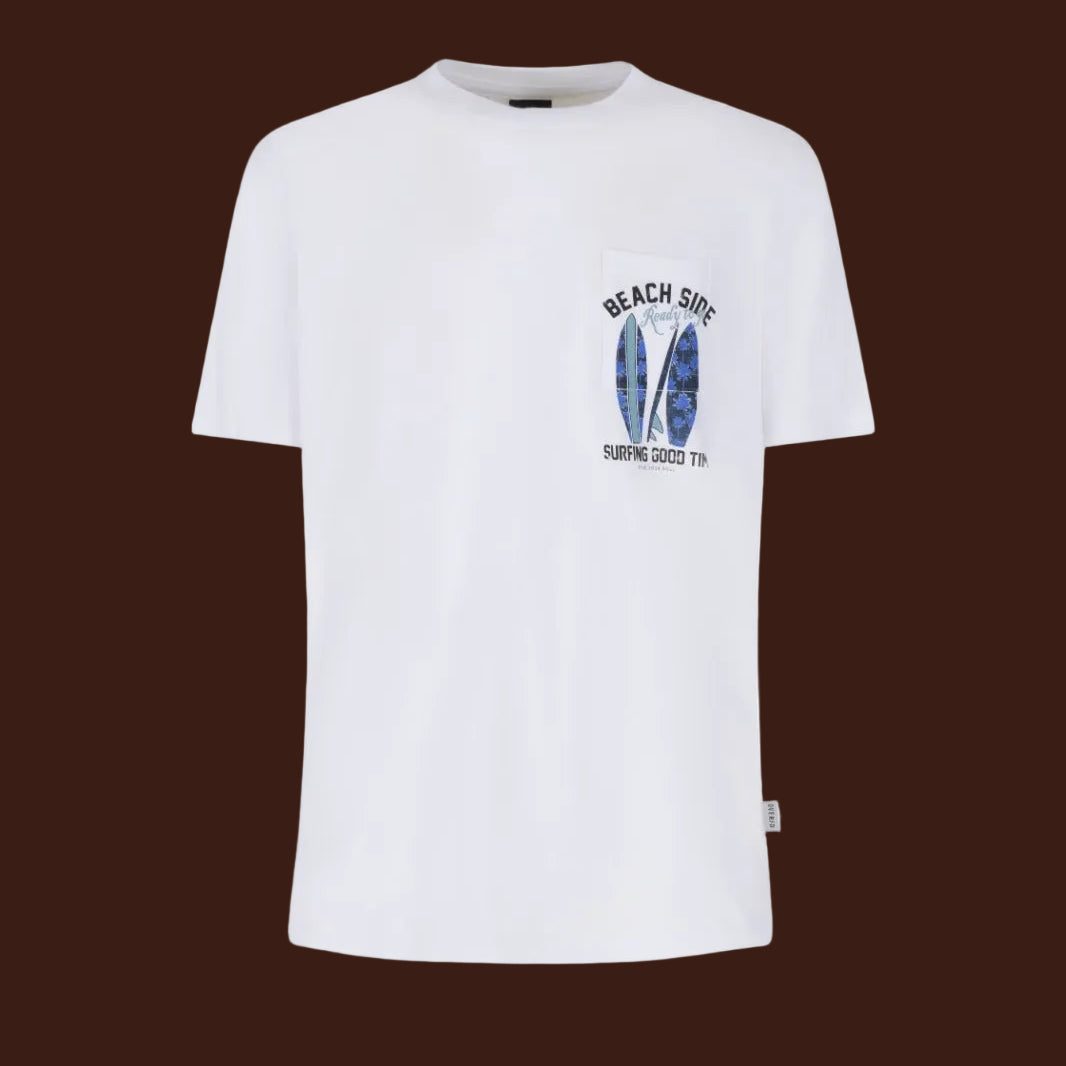 Over/D - T-Shirt Grafica Surf M/M con Taschino
