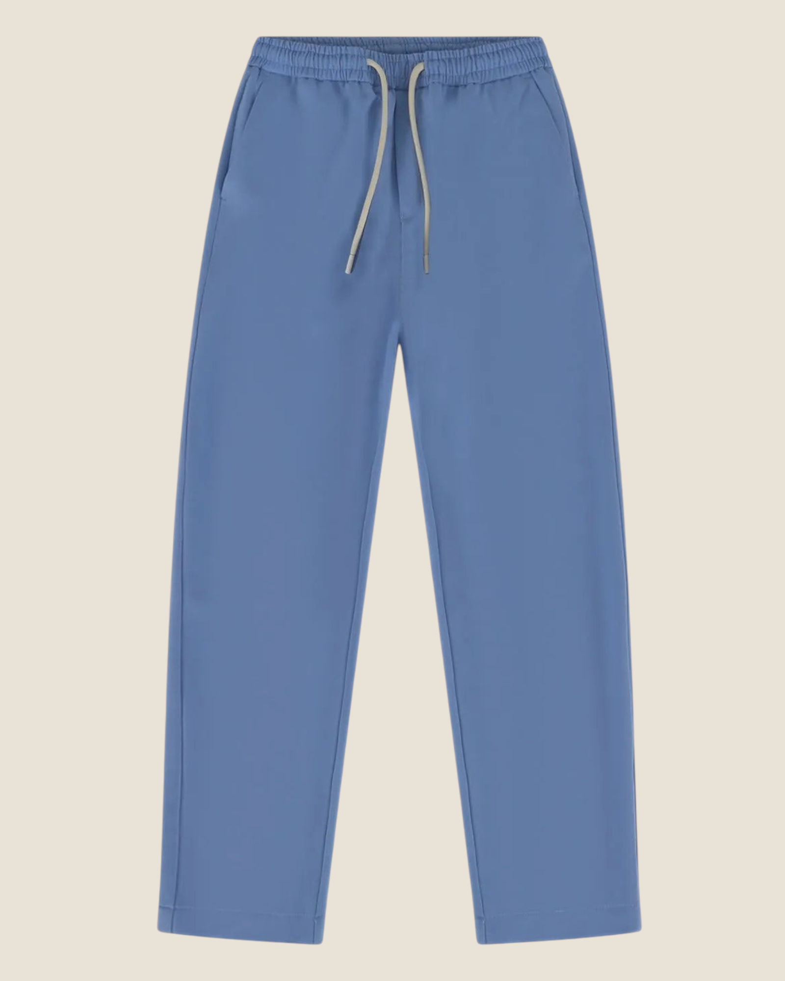 Madison Shop Over/D slim fit blue chino jogger pants with an elasticated drawstring waist in a polyester blend.
