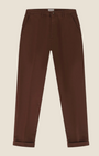 Madison Shop brown slim fit chino trousers in cotton blend with a tapered leg and cuffed hem