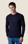 Maglione Girocollo in viscosa con Toppe in tessuto V2 Blu (3)
