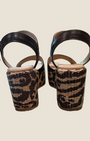 Madison Shop Helena Backer dark brown leather wedge sandals with leopard print rope heel and ankle strap