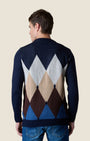Maglione Girocollo con intarsio Rombi Blu (5)
