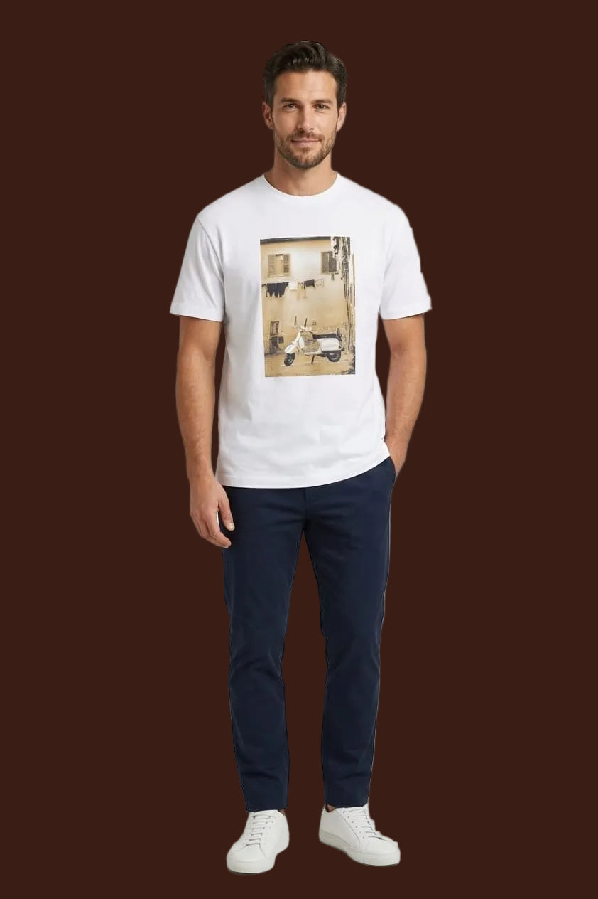 Over/D - T-Shirt Grafica M/M Paricollo