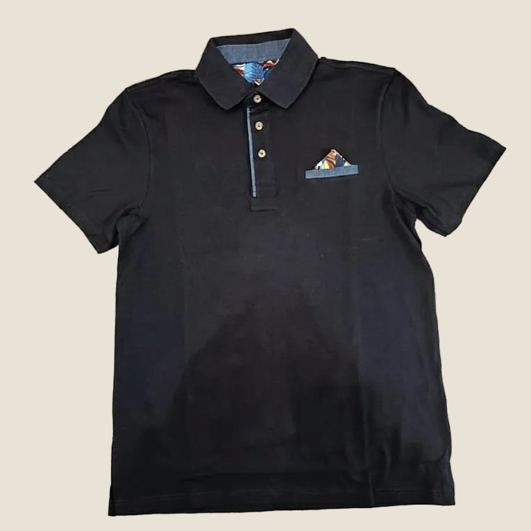 V2 Brand - Polo blu con taschino