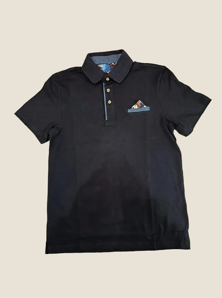 V2 Brand - Polo blu con taschino