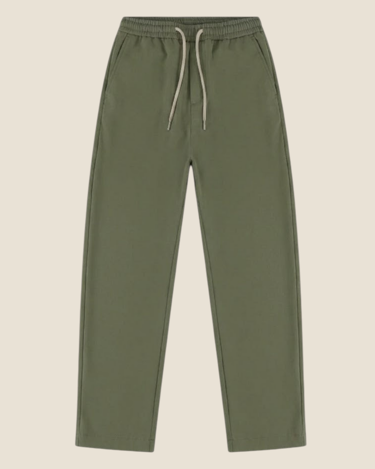 Madison Shop olive green slim fit chino jogger pants with an elasticated drawstring waist and modern silhouette.