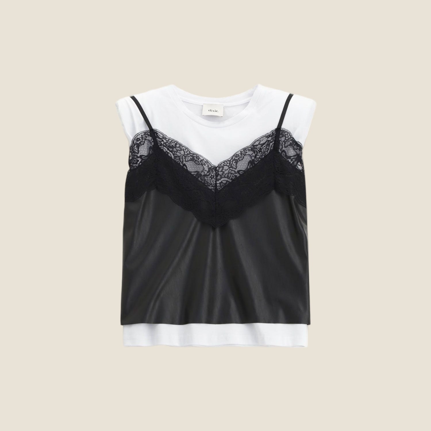 Dixie Top con dettagli a contrasto e pizzo sul davanti