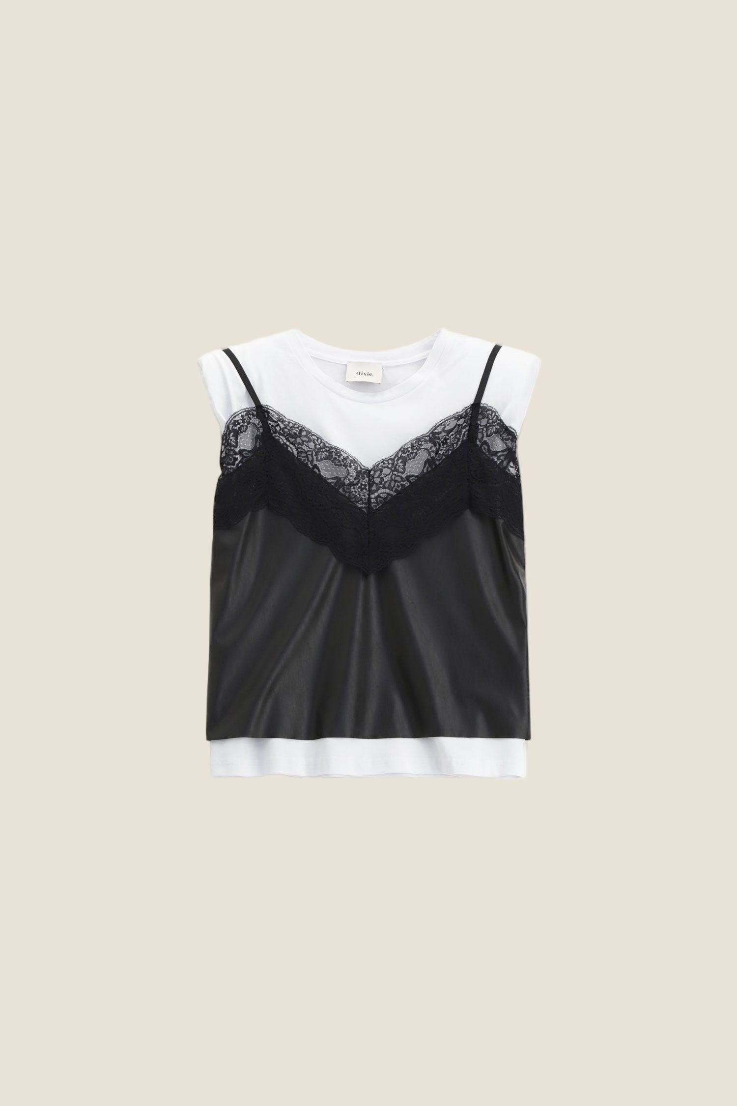 Dixie Top con dettagli a contrasto e pizzo sul davanti