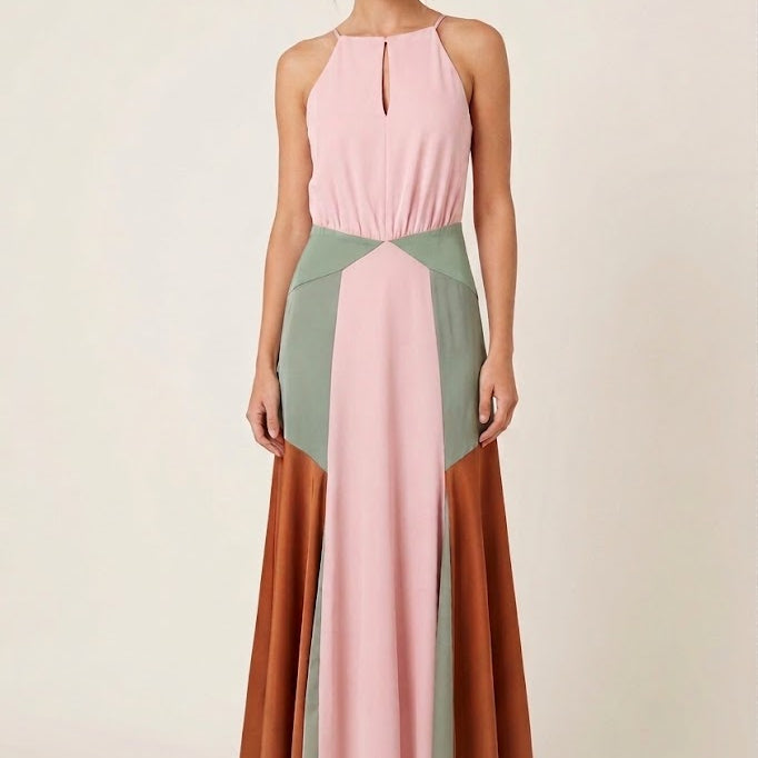 Dixie - Abito satin multicolor