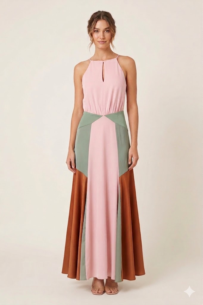 Dixie - Abito satin multicolor