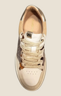Sneaker Madison Shop Ambitious Wendy in pelle e tessuto con dettagli animalier e lacci glitterati, vista dall'alto.