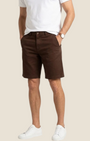 Madison Shop brown slim fit chino bermuda shorts in cotton blend worn by a man with a white t-shirt and sneakers