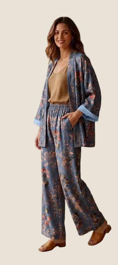Dafne - kimono e pantalone completo