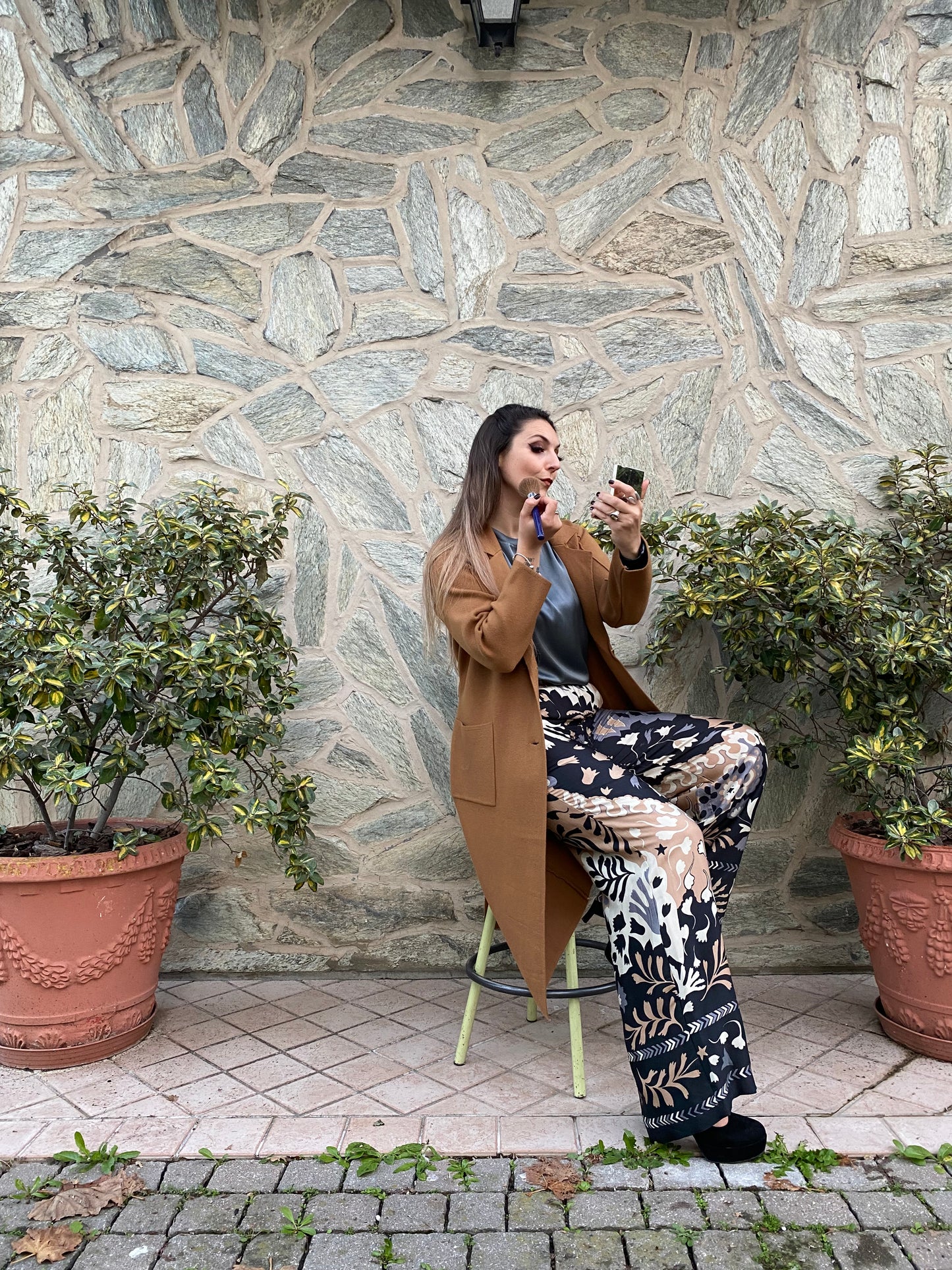 Ottod'ame Pantalone in viscosa stampata