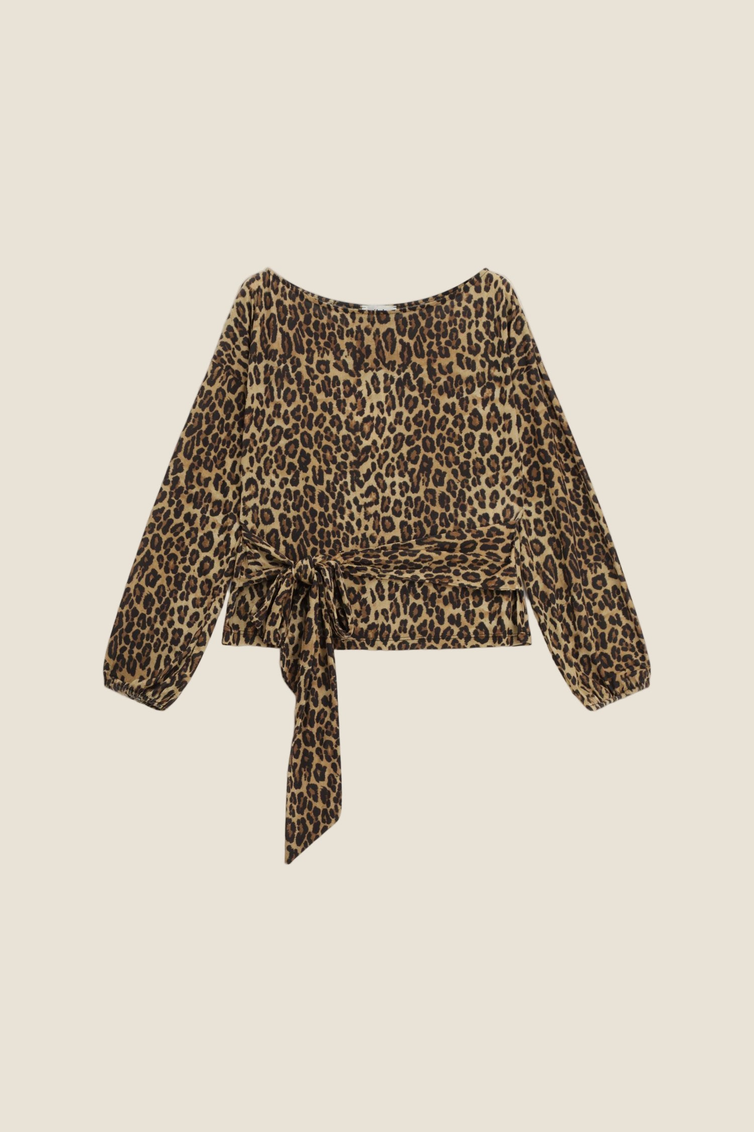 Dixie Top stampa animalier nodo e maniche 3/4