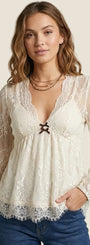 Dixie - Maglia in pizzo con scollo a V