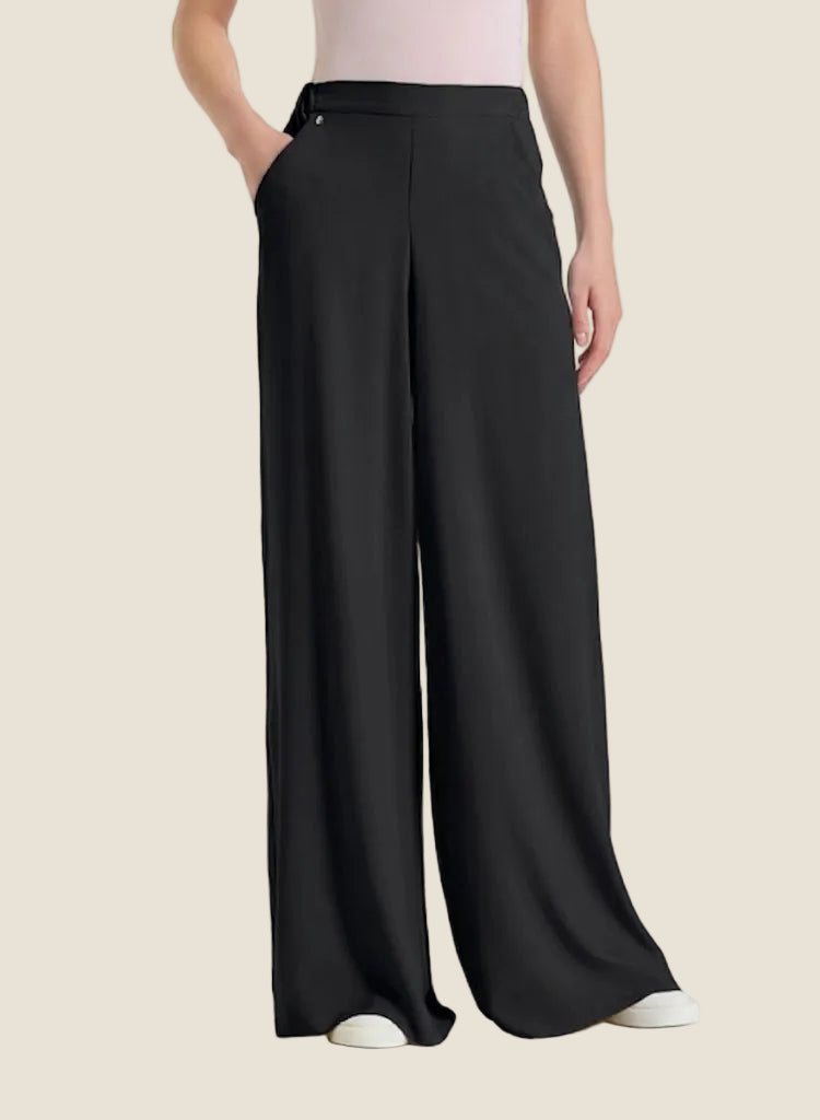 Ragno - Pantalone a palazzo con tasche in Voile Stretch