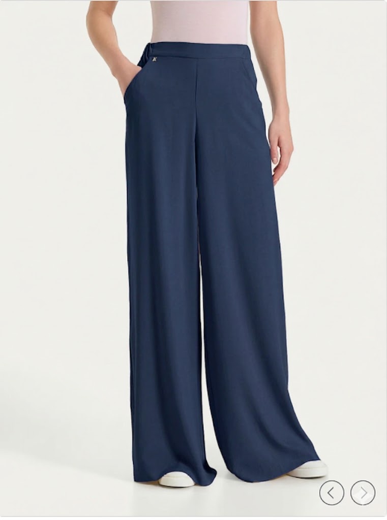Ragno - Pantalone a palazzo con tasche in Voile Stretch