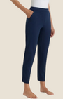 Pantalone a carota Madison Shop blu in jersey di cotone con vestibilità tapered e tasche alla francese
