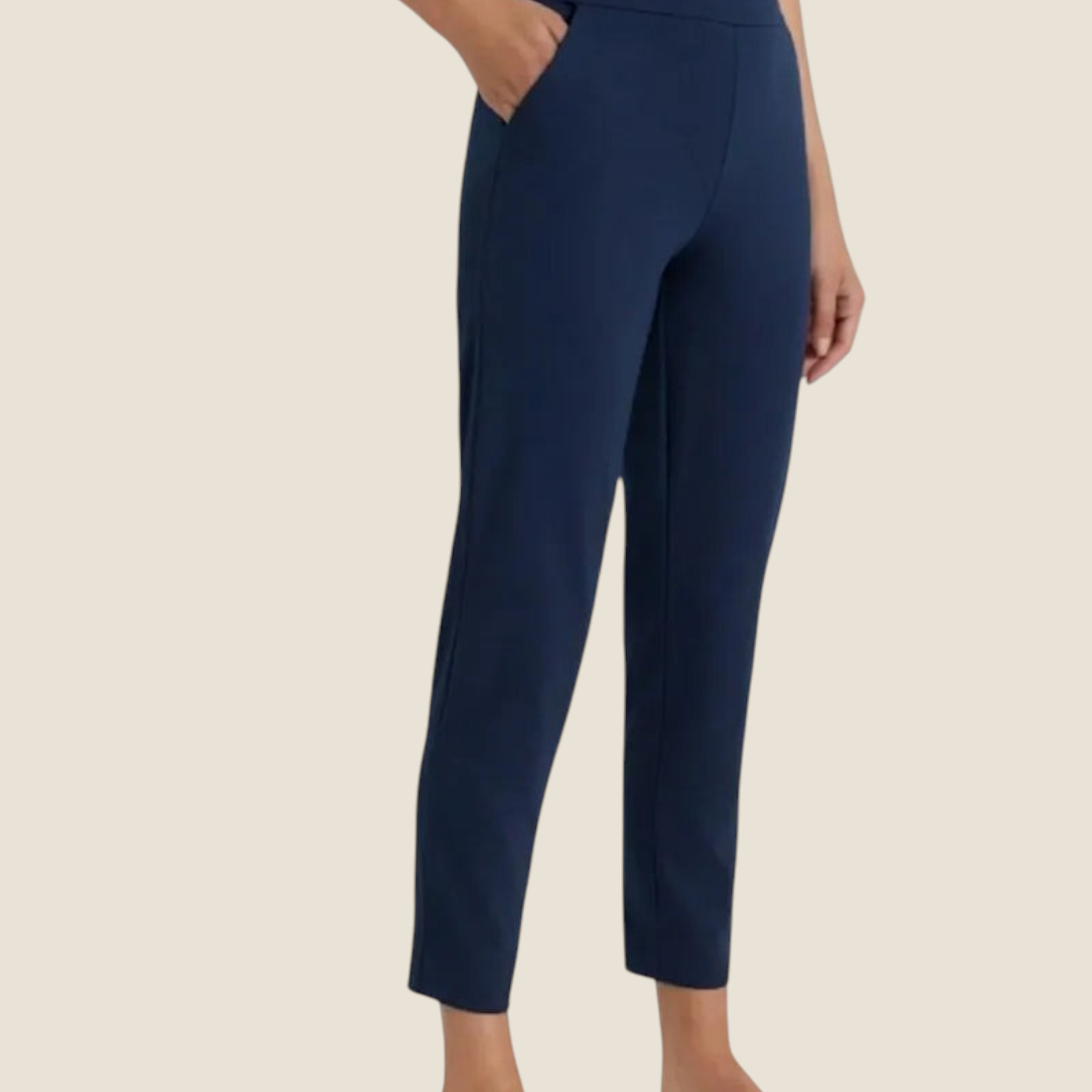 Pantalone a carota Madison Shop blu in jersey di cotone con vestibilità tapered e tasche alla francese