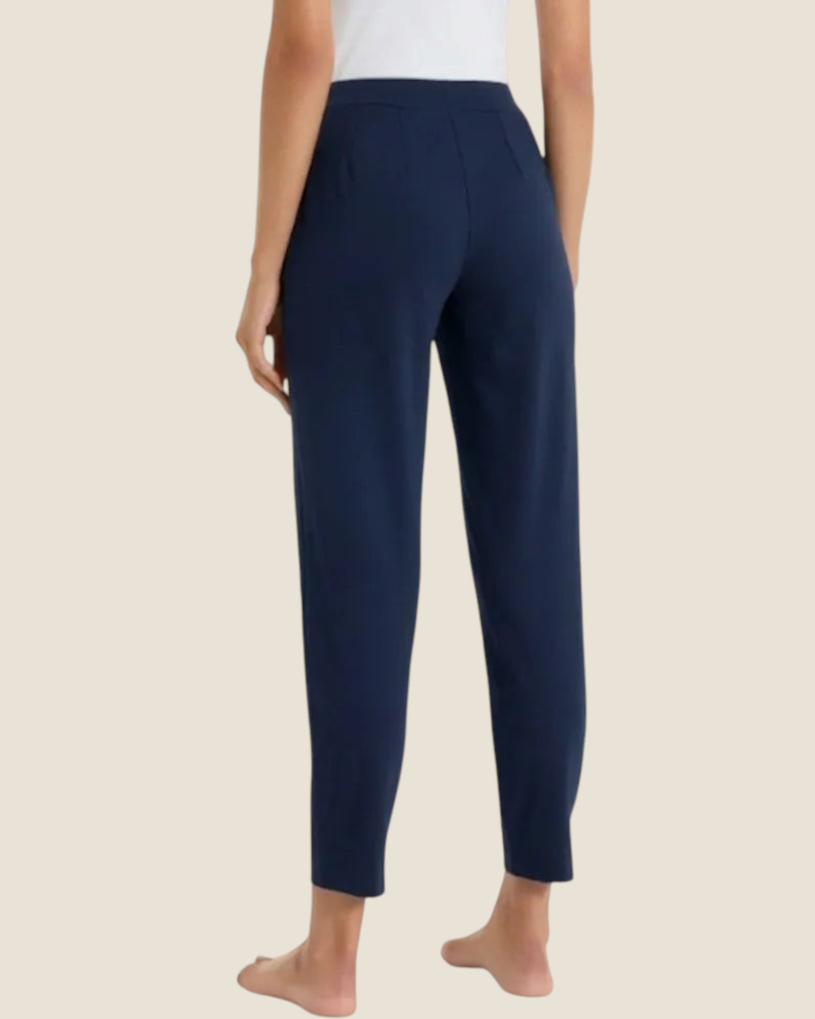 Pantalone a carota Madison Shop in jersey di cotone blu, vestibilità tapered cropped, vista posteriore