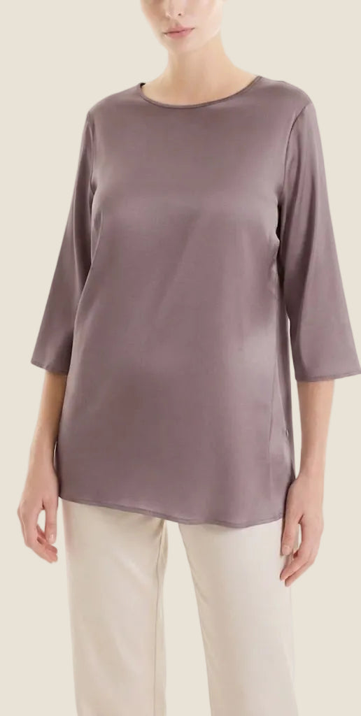 Ragno - Blusa con manica 3/4 in Stretch Satin
